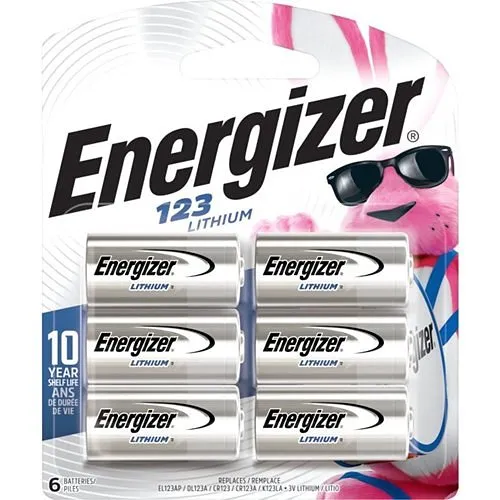 Energizer EL123BP-6 123 3V Lithium Batteries, 6-Pack
