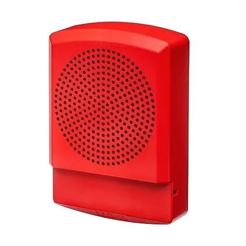 Eaton ELCHR Wheelock Wheelock Eluxa Chime Horn, No Lettering, Wall Mount, 24V, Red