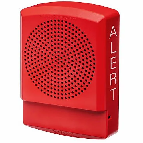 Eaton ELFHNR-AL Eluxa Low Frequency Indoor Horn, Wall Mount, 24V, ALERT Marking, Red