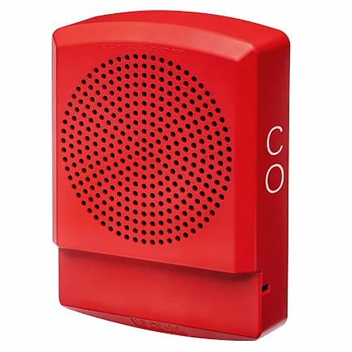 Eaton ELFHNR-CO Eluxa Low Frequency Sounder, Wall Mount, 24V, CO Marking, Indoor, Red