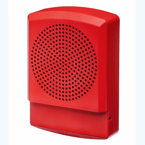 Eaton ELFHNR-N Eluxa Low Frequency Indoor Horn, Wall Mount, 24V, No Lettering, Red