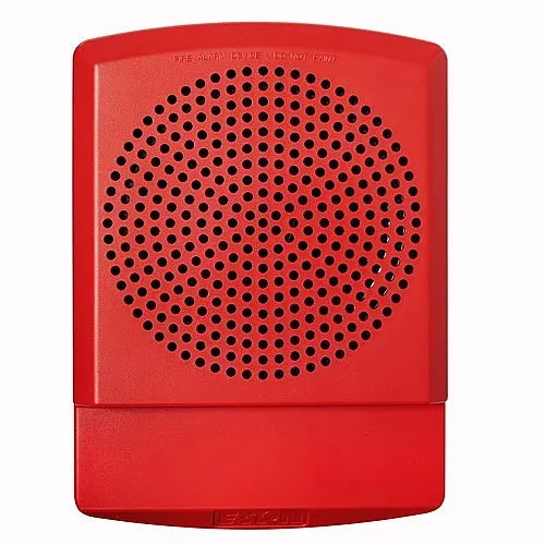 Eaton ELFHNR Wheelock Eluxa Low Frequency Sounder, Wall, FIRE Lettering, 24V, Indoor, Red