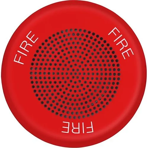 Eaton ELFHNRC Wheelock Eluxa Low Frequency Horn, Ceiling, FIRE Lettering, 24V, Indoor, Red