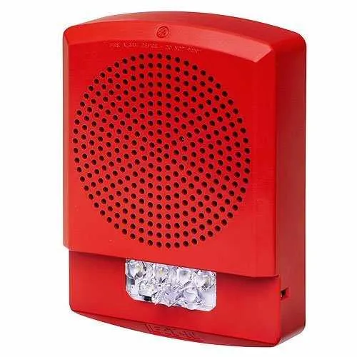 Eaton ELFHSR-N Eluxa LED Low Frequency Horn Strobe, Wall Mount, 24V, 110/177 cd, No Lettering, Red