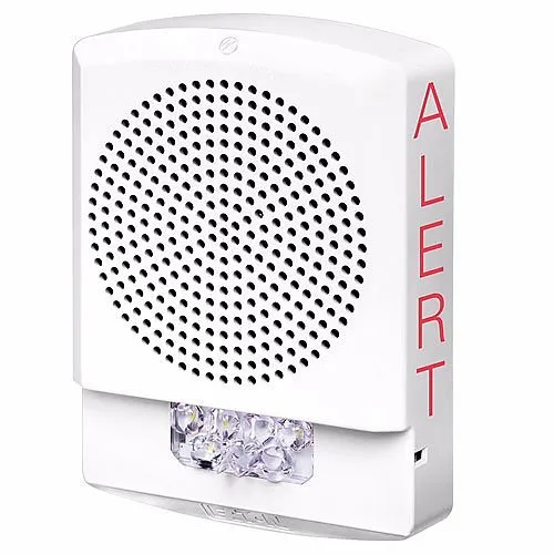 Eaton ELFHSW-AL Eluxa LED Low Frequency Horn Strobe, Wall Mount, 24V, 110/177 cd, ALERT Marking, White