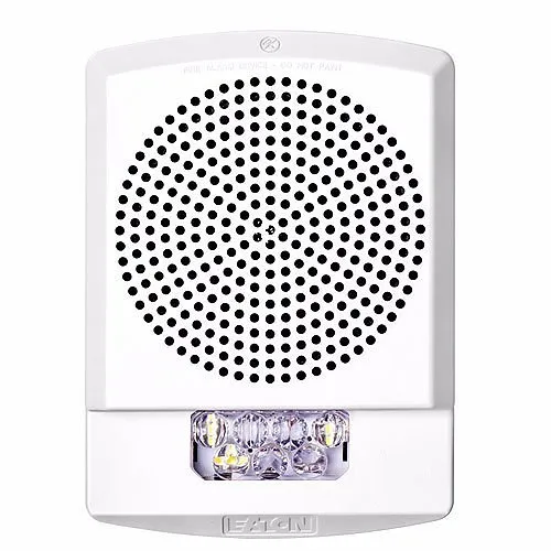 Eaton ELFHSW Wheelock Eluxa Low Frequency Sounder Strobe, Wall, FIRE Lettering, 24V, 110/177 cd, Indoor, White