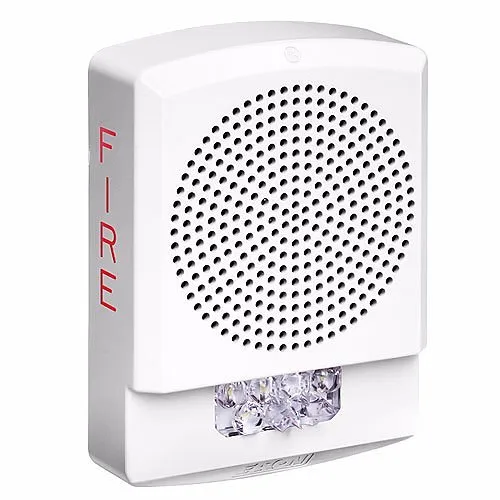 Eaton ELFHSW Eluxa Low Frequency Sounder Strobe, Wall, FIRE, 110/177 cd, 24V, Indoor, White