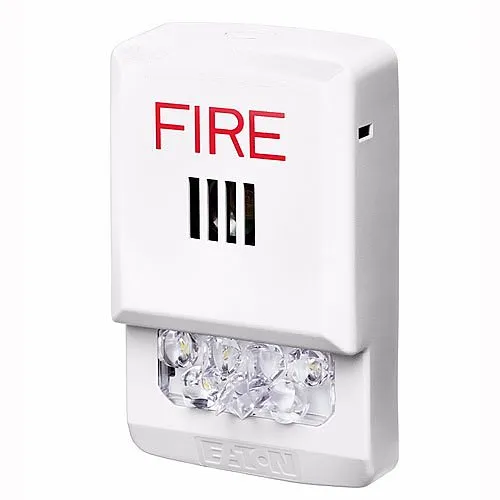 Eaton ELHSW Eluxa LED Horn Strobe, White, Wall, 24V, 15/30/75/110/135/185CD, FIRE