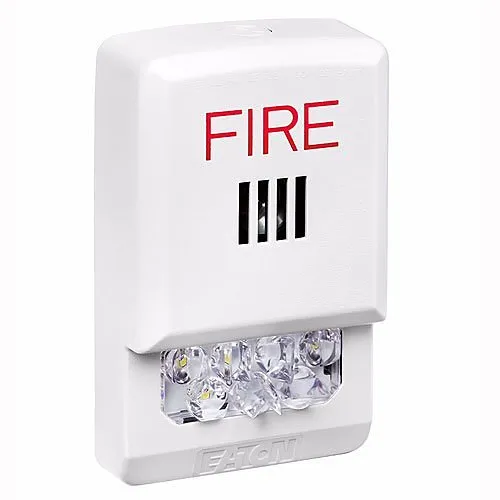 Eaton ELHSW Eluxa LED Horn Strobe, White, Wall, 24V, 15/30/75/110/135/185CD, FIRE