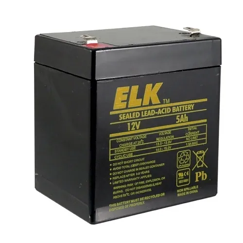 ELK 1250 12V, 5Ah Rechargeable SLA Battery, F1 Terminal