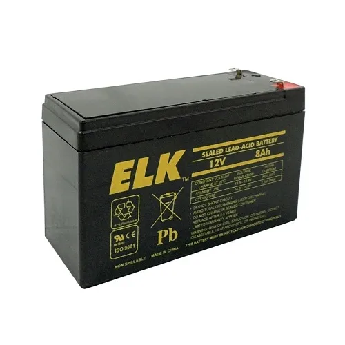 ELK ELK-1280 12V, 8Ah Rechargeable SLA Battery, F1 Terminal