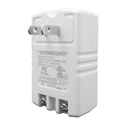 ELK ELK-P1426 Plug-In Power Supply with Mounting Bracket, 2600mA, 14V