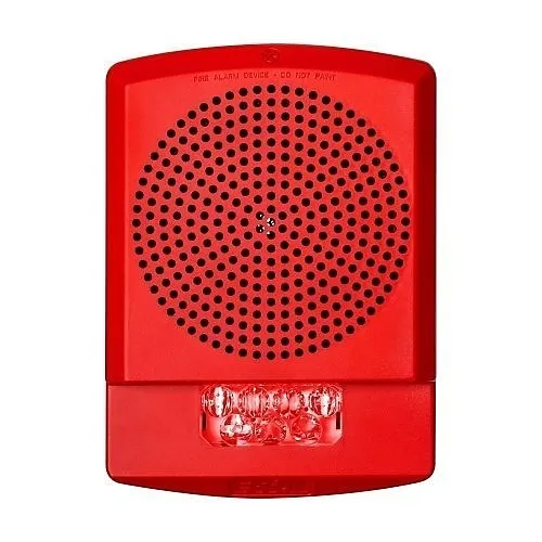 Eaton ELMTSRNR Wheelock Eluxa Multitone Strobe Horn, No Lettering, Wall Mount, 24V, Red Lens, Red
