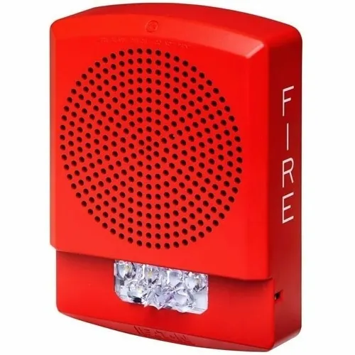 Eaton ELMTSR Wheelock Eluxa Multitone Strobe Horn, FIRE Lettering, Wall Mount, 24V, Red
