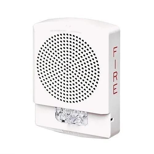 Eaton ELMTSW Wheelock Eluxa Multitone Strobe Horn, FIRE Lettering, Wall Mount, 24V, White