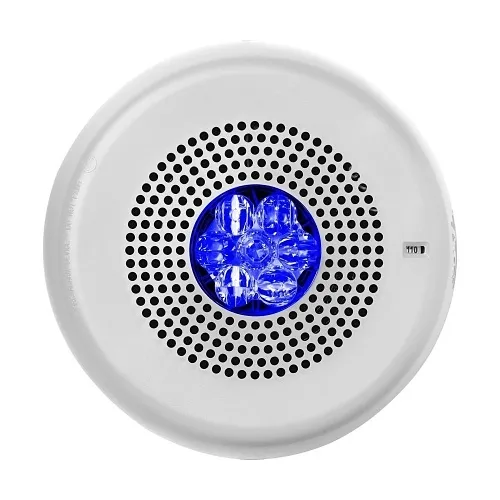 Eaton ELMTSWC-NB Wheelock Eluxa Multitone Horn Strobe, No Lettering, Ceiling Mount, 24V, Blue Lens, White