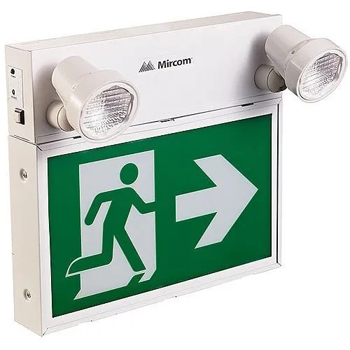 Mircom ELRM-180-18RCS LED Steel Running Man Sign with Adjustable Twin Spot LED Lights, Remote Capable