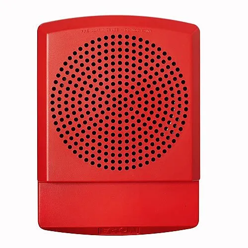 Eaton ELSPKR Wheelock Eluxa LED High Fidelity Speaker, Wall, FIRE Lettering, 24VDC, Red