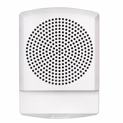 Eaton ELSPKW-N Eluxa High Fidelity Indoor Speaker, Wall Mount, 25/70V, No Lettering, Clear Lens, White