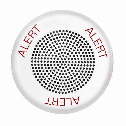 Eaton ELSPKWC-AL Wheelock Eluxa LED High Fidelity Speaker, Ceiling, ALERT Lettering, 24VDC, White