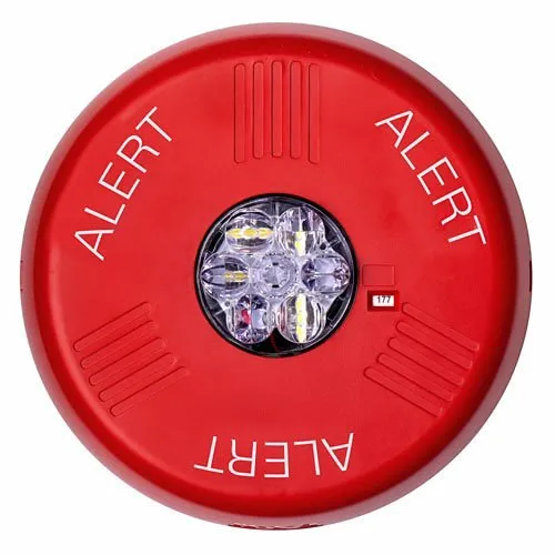 Eaton ELSTRC-AL Eluxa Indoor LED Strobe, Ceiling Mount, 24V, 15/177 cd, ALERT Marking, Clear Lens, Red