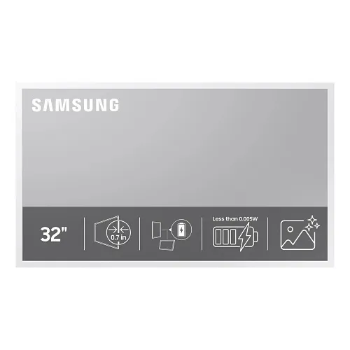 Samsung EM32DX EMDX Series 32" Color E-Paper QHD Smart Signage Display with USB-C and Embedded Battery, Black