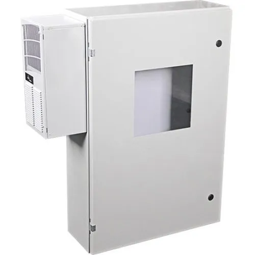 STI EM362408WA Metal Protective Cabinet with Window, A/C and Heat, 36"H 24"W 08"D