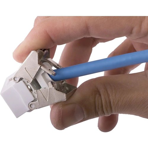 Hubbell HJU6AW CAT6A Jack with Cobra-Lock Termination, White