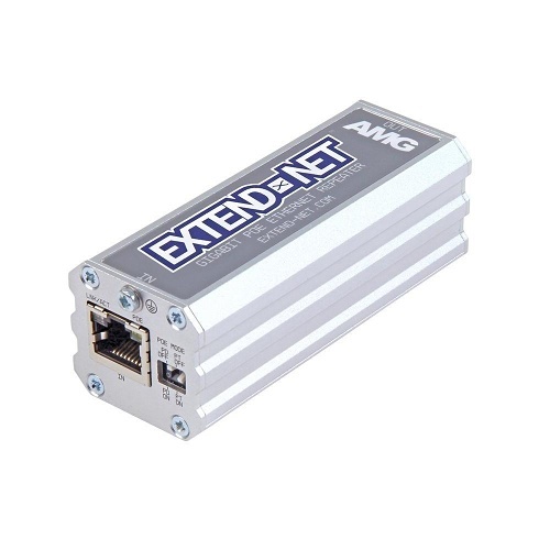 AMG Systems AMG140A-1GR Advanced Model, Industrial 1-Channel PoE Ethernet Repeater, Link Fault Pass-Through and 250M Extended Distance Functions, DIN Rail / Wall Mount