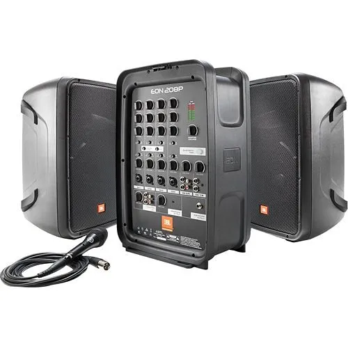 JBL Professional EON208P 8" 2-Way All-in-One Portable PA System with Powered 8-Channel Mixer and Bluetooth Audio