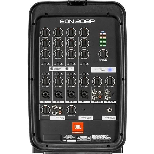 JBL Professional EON208P Packaged 8" Two-Way PA with Powered 8-Channel Mixer and Bluetooth