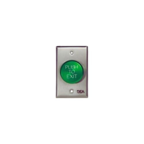 BEA 10ACPBDA10 Single Gang Plate with Pneumatic "Push to Exit" Button, Oversized 2", Green