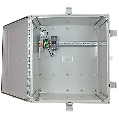STI EP181611-O4 EnviroArmour Waterproof Polycarbonate NEMA Enclosure with Power Distribution Strip, 18"H 16"W 11"D, Opaque