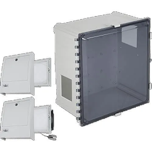 STI EP181611-T3 EnviroArmour Waterproof Polycarbonate NEMA Enclosure with Filtered Fan, 18"H 16"W 11"D, Tinted