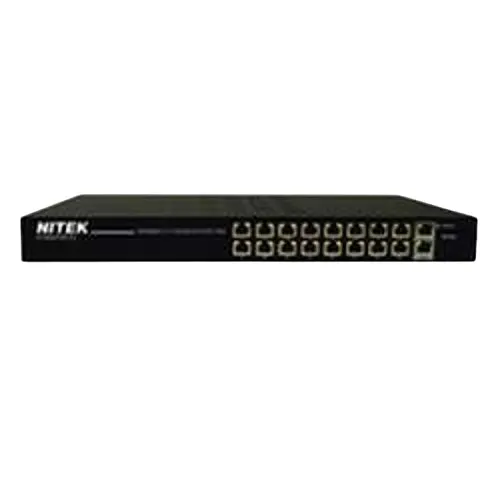 Nitek ER16500U Ethernet and PoE Receiver Extender Transmitter, 16-Port