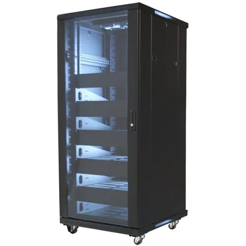 VMP EREN-27 19" Equipment Rack Enclosure with Shelves and Blanks, 27U RMS