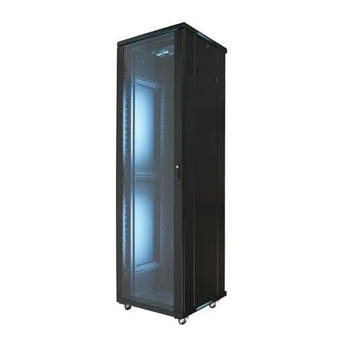 VMP EREN-42E 19" Equipment Rack Enclosure with 42U Floor Cabinet and 2-Fan Kit Pre-Installed