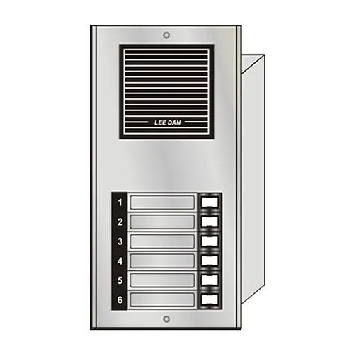 LEE DAN ES-006 6-Button Anodized Aluminum/Plastic Intercom Entry Panel, Flush Mount