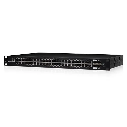 Ubiquiti ES-48-500W Layer 2/3 PoE+ Switch with 48-Port Gigabit RJ45, 2-Port SFP+, 2-Port SFP, and 500W Power Supply