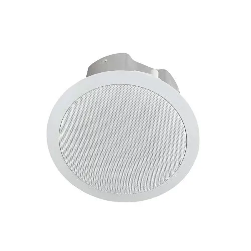 Lowell ES-4T 4" Dual Cone Ceiling Speaker with Transformer, Grille, Enclosure and Mounting Ring, White