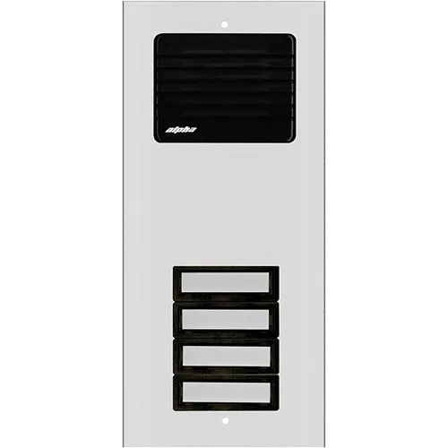 Alpha ES612/04 Plastic Button L/S Panel, Aluminum