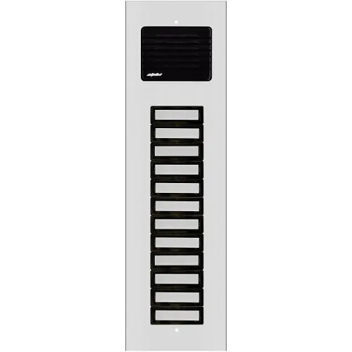 Alpha ES612/12 Plastic Button Long Sleeve Panel, 12-Button, Aluminum