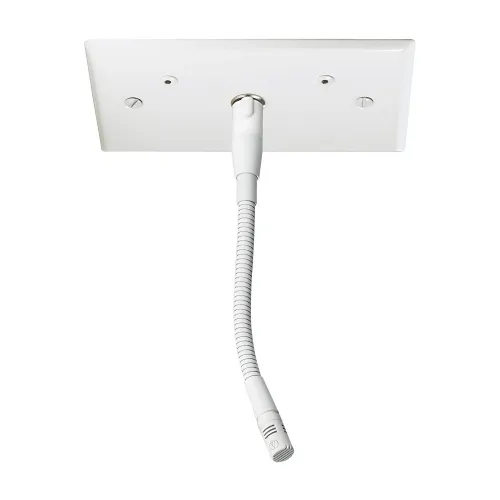 Audio-Technica ES931PMWC Condenser Gooseneck Microphone, Cardioid Polar Pattern, AT8534 Wall / Ceiling Plate Power Module, White