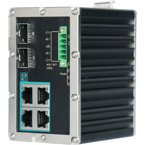 KBC Networks ESUGS4-P2-B Port Industrial Gigabit Ethernet Switch with x PoE+ Ports and x SFP Ports