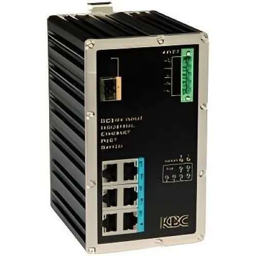 KBC Networks ESUGS6-P1-L-B 7-Port Unmanaged Industrial Gigabit Ethernet Switch, (6) 10/100/1000 Copper Ports and (1) Gigabit SFP Port
