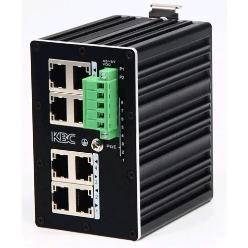 KBC Networks ESUGS8-B Gigabit PoE 240W Total Budget Industrial Unmanaged PoE+ Switch