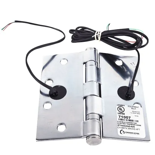 Command Access ETH4W4545 625 CH-BB79 4-Wire Energy Power Transfer Hinge, 4.5" x 4.5", Bright Chrome
