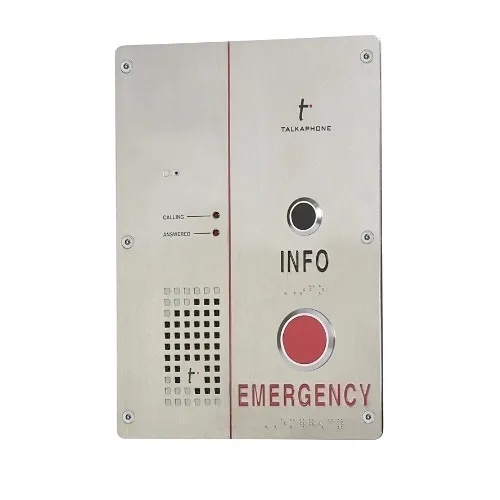 Talkaphone ETP-520EI3AX ETP-520 Series Analog Call Station with "EMERGENCY" Button/Signage and "INFO" Button/Signage