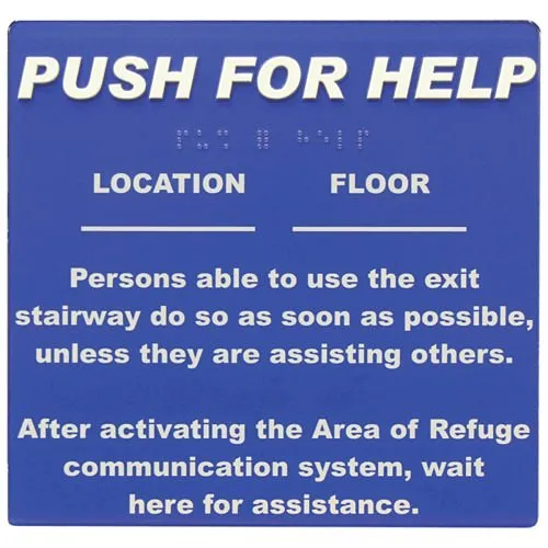 Talkaphone ETP-SIGN-PFH Area of Refuge Instruction Sign