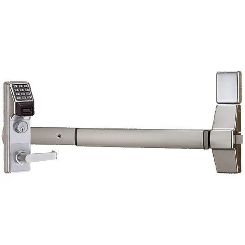 Napco ETPDLS1G/26DM99 Weatherproof Push Button Exit Trim with Prox Reader 2000-Users, 40000-Event, Audit Trail Straight Lever for Marks M9900, Satin Chrome